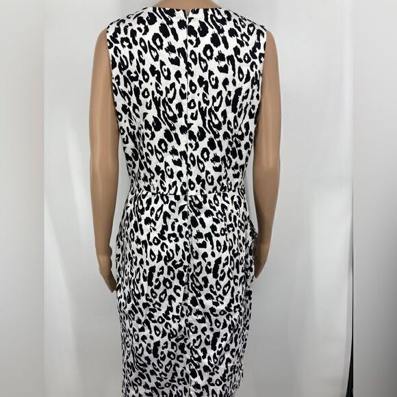 Beladama Cheetah Print Midi Dress Size 12 Black/White Color Made in Venezuela - Picture 5 of 10